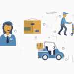 Logistic und Versand Paketzustellung